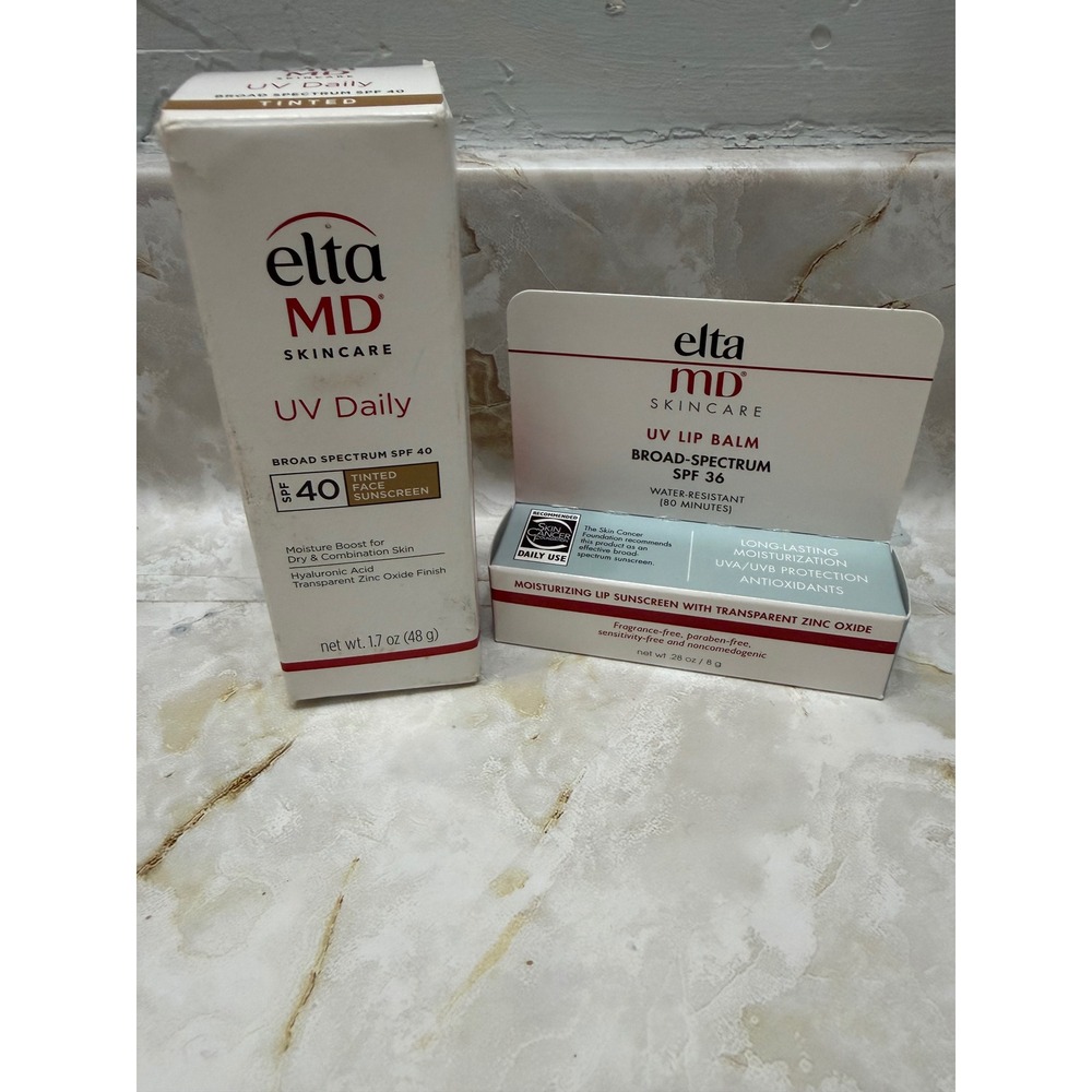 EltaMD UV Daily Tinted SPF 40 Face Sunscreen 1.7oz & UV Lip Balm SPF 36 Bundle
